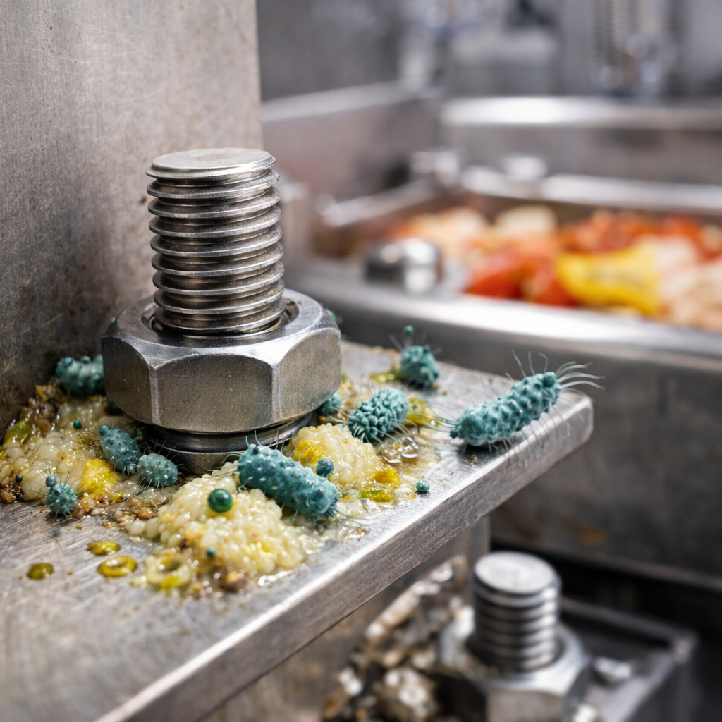 Hygiëne faalt vaak op één bout: RVS bevestiging in food